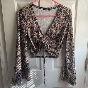 SHEIN S Leopard Flared Long Sleeve